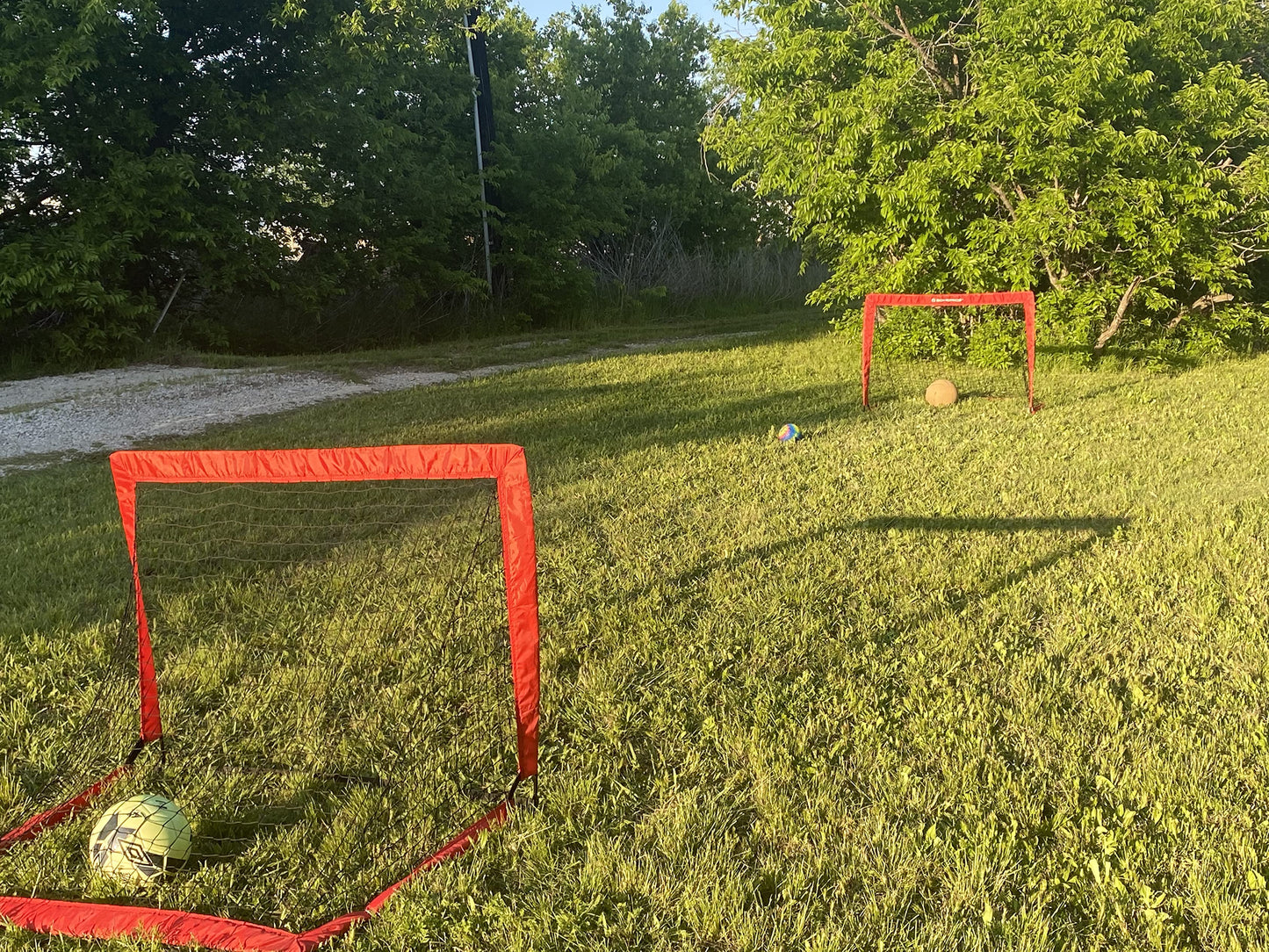 Set of 2 Pop-Up Soccer Goals — Red