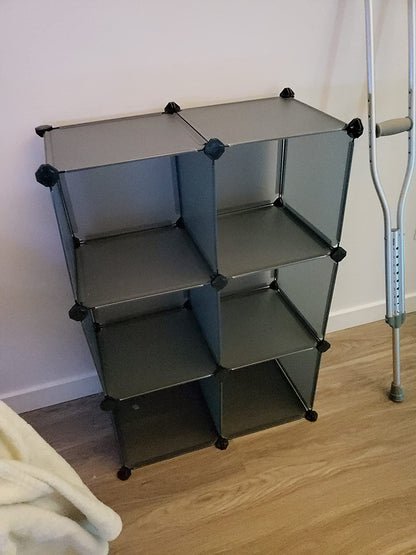 Cube Storage Organizer, 16-Cube Book Shelf, DIY Plastic Closet Cabinet - HWLEXTRA 