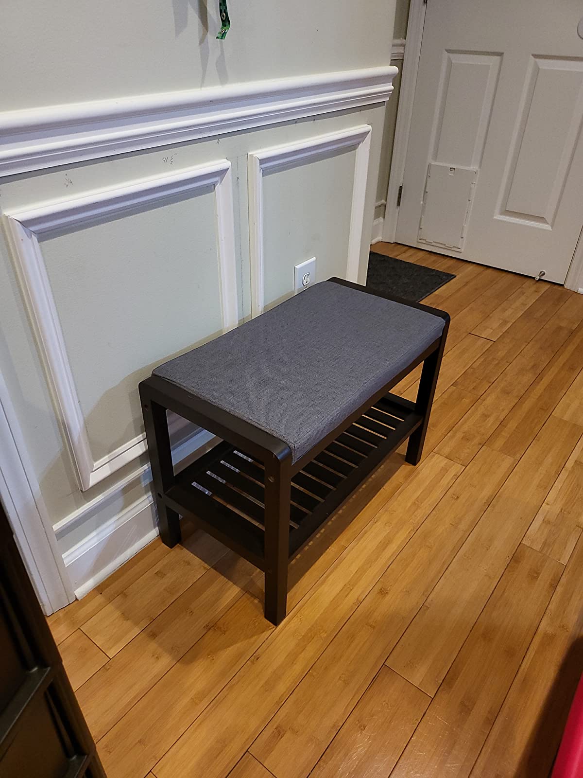 White Shoe Rack Bench with Padded Top - HWLEXTRA