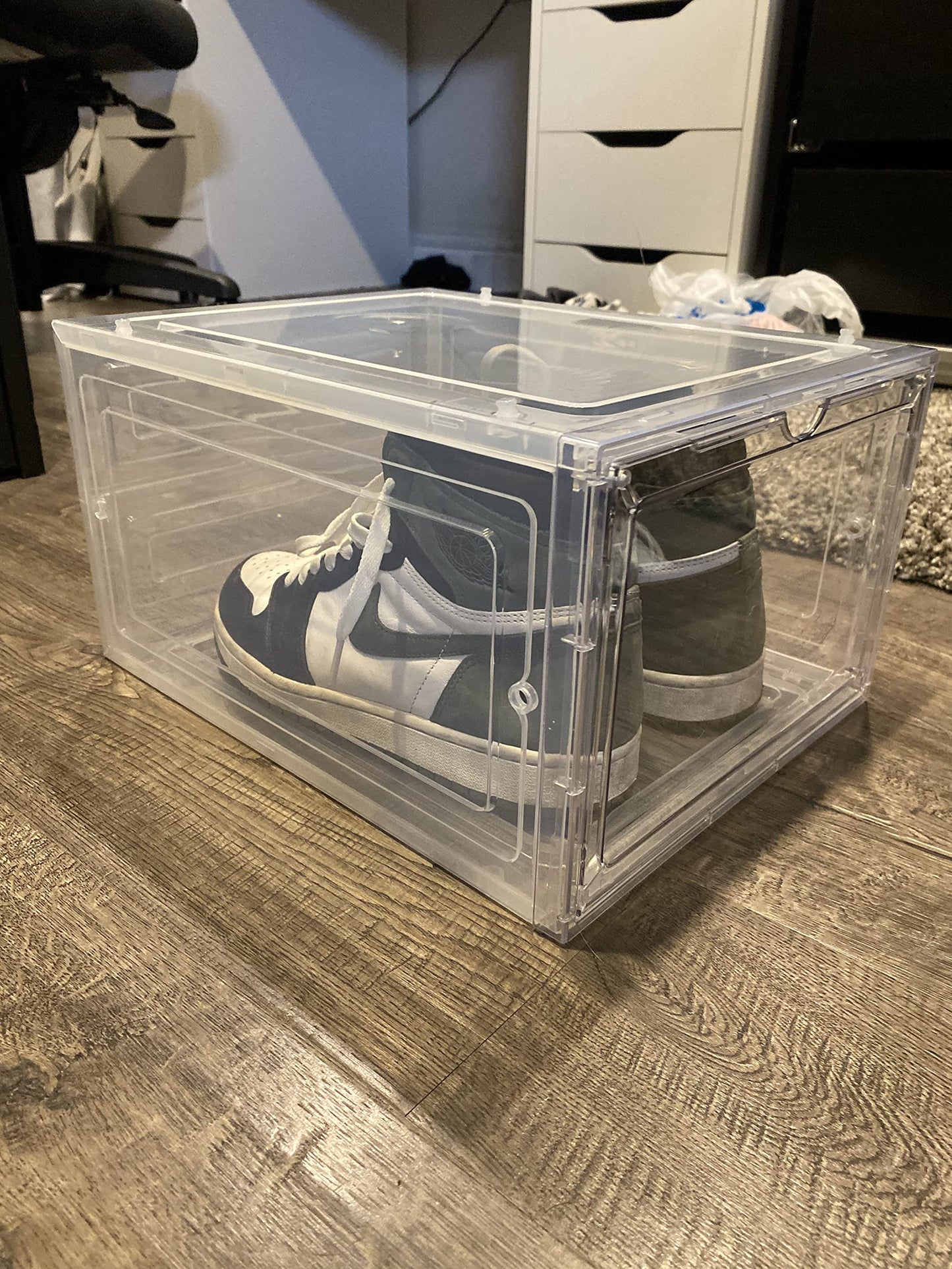 Set of 12 Black Shoe Boxes with Doors - HWLEXTRA