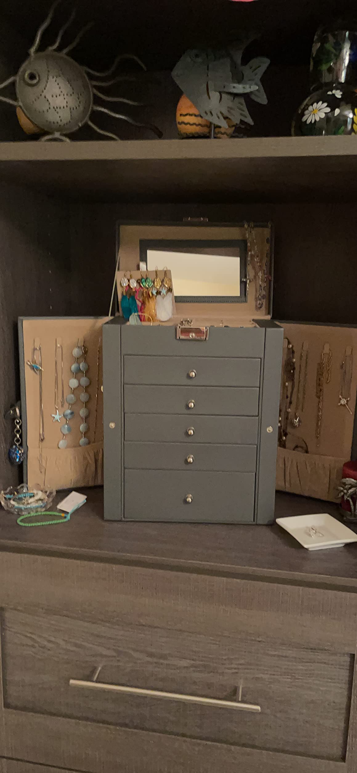 6-Tier Large Jewelry Case with Drawers - HWLEXTRA
