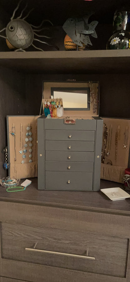 6-Tier Large Jewelry Case with Drawers - HWLEXTRA