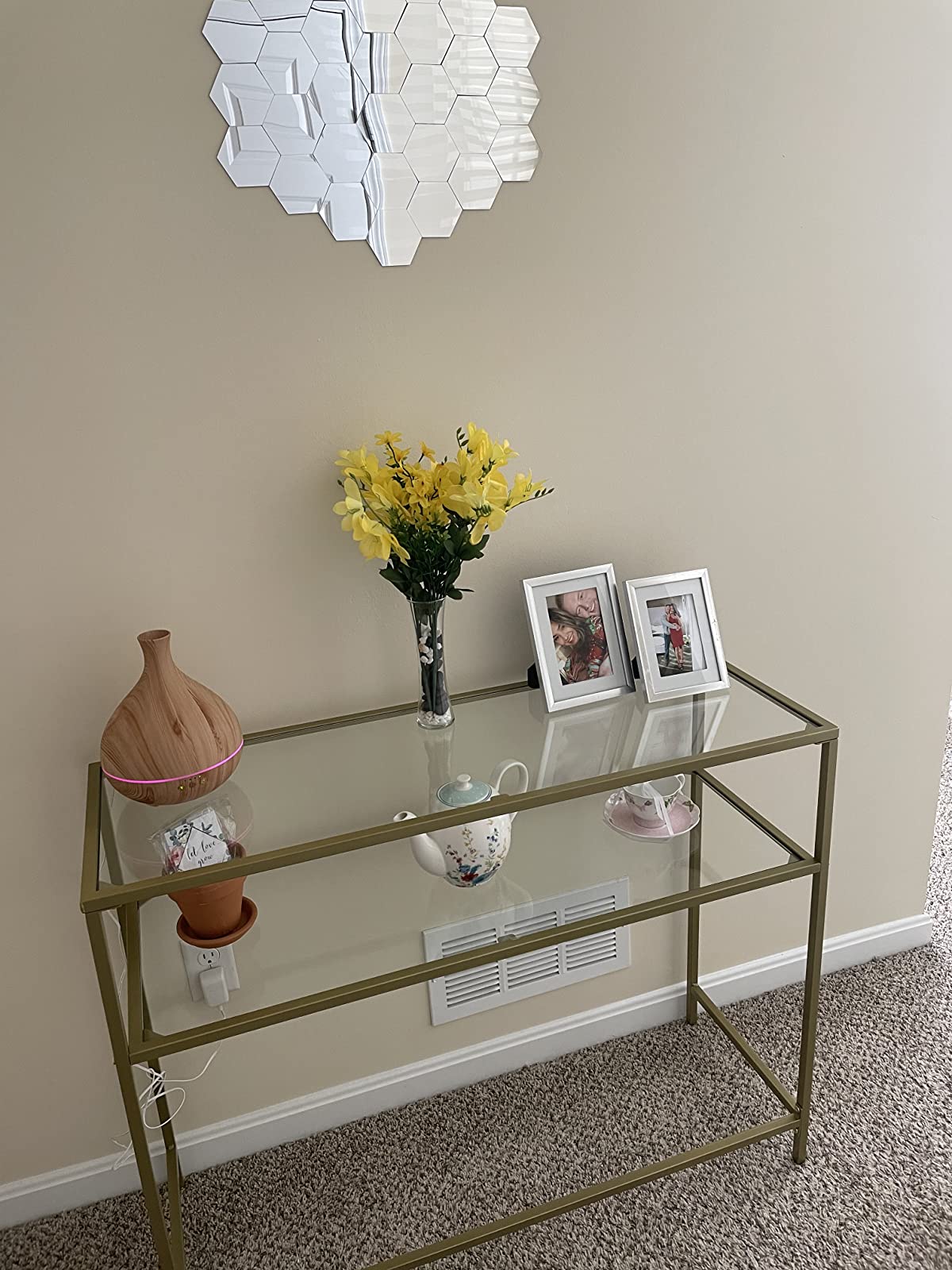 Tempered Glass Table | Console Table | Modern Sofa or Entryway Table - HWLEXTRA 