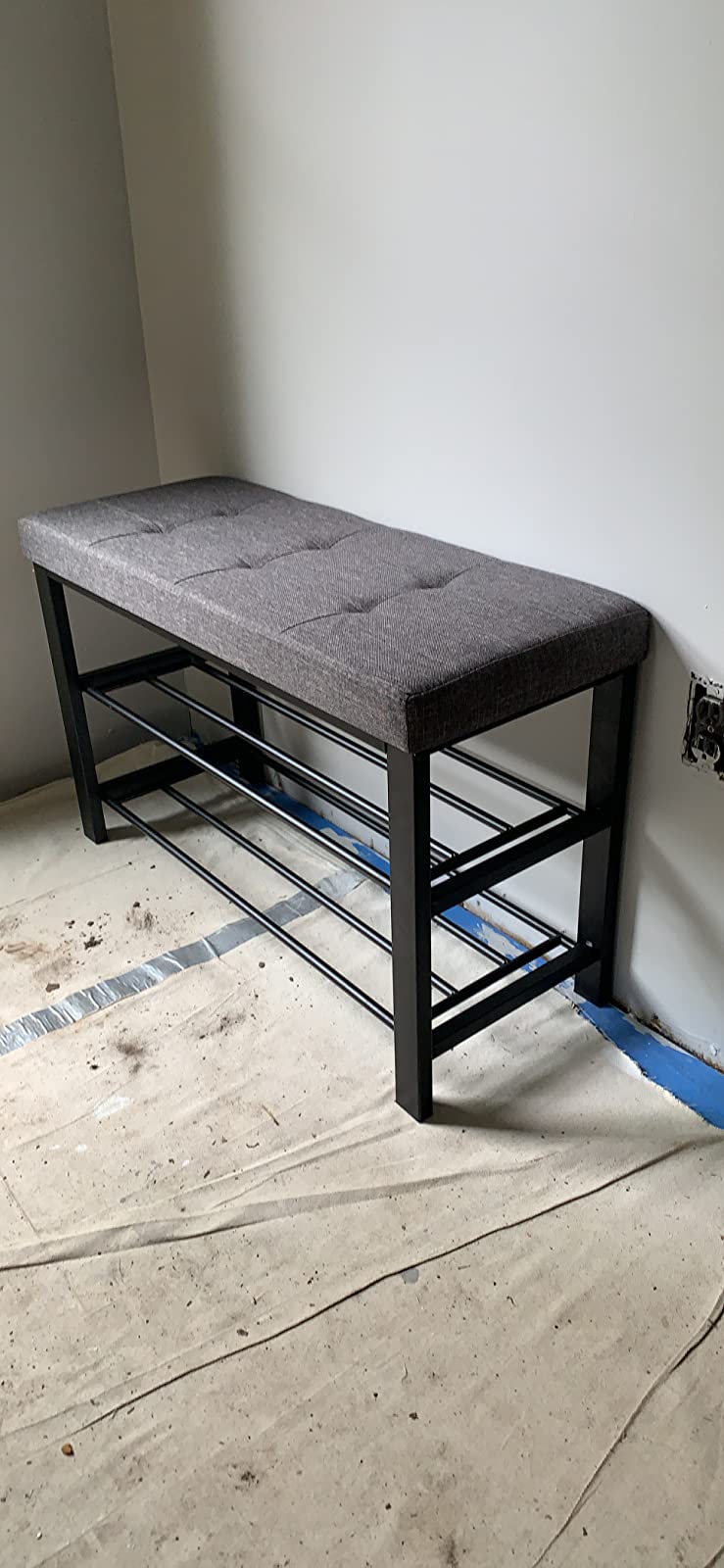 Shoe Bench, 3-Tier Shoe Rack for Entryway, Storage Organizer with Foam Padded Seat - HWLEXTRA 