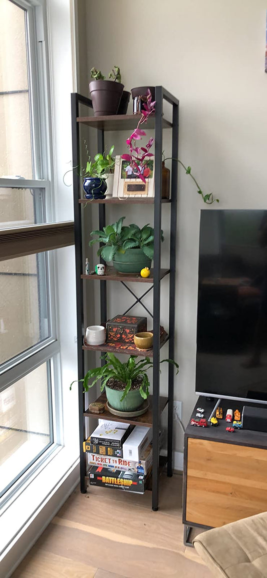 6-Tier Bookshelf, Bookcase, Storage Shelving Unit with 6 Shelves - HWLEXTRA 