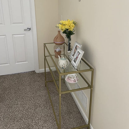 Tempered Glass Table | Console Table | Modern Sofa or Entryway Table - HWLEXTRA 