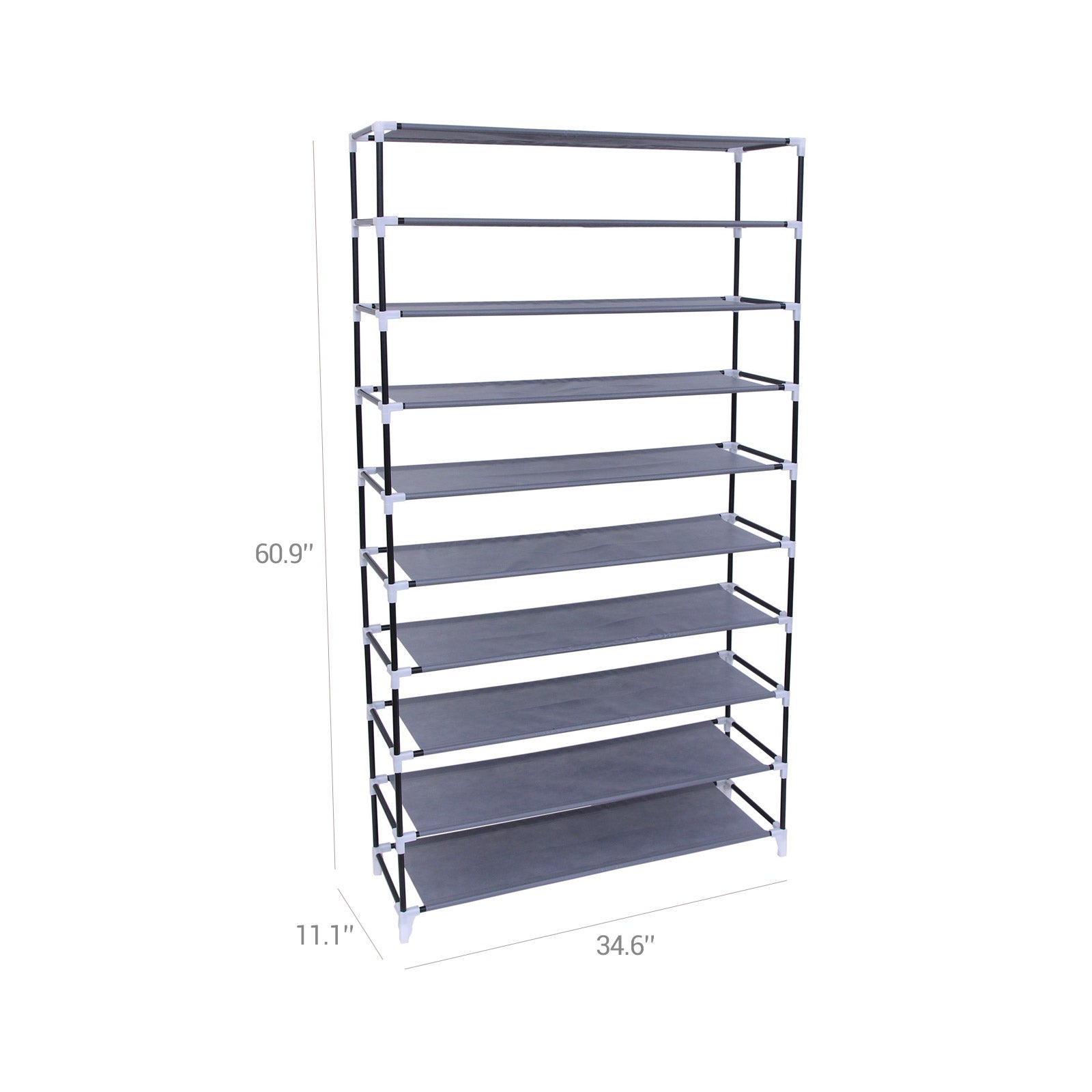 Gray Enclosed Shoe Rack - HWLEXTRA