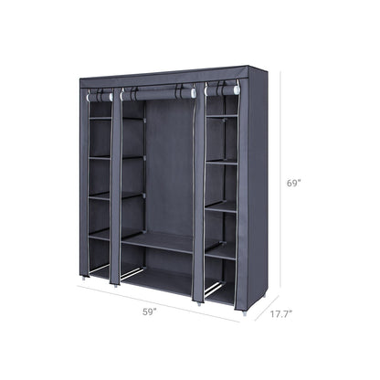 Grey Portable Clothes Closet - HWLEXTRA