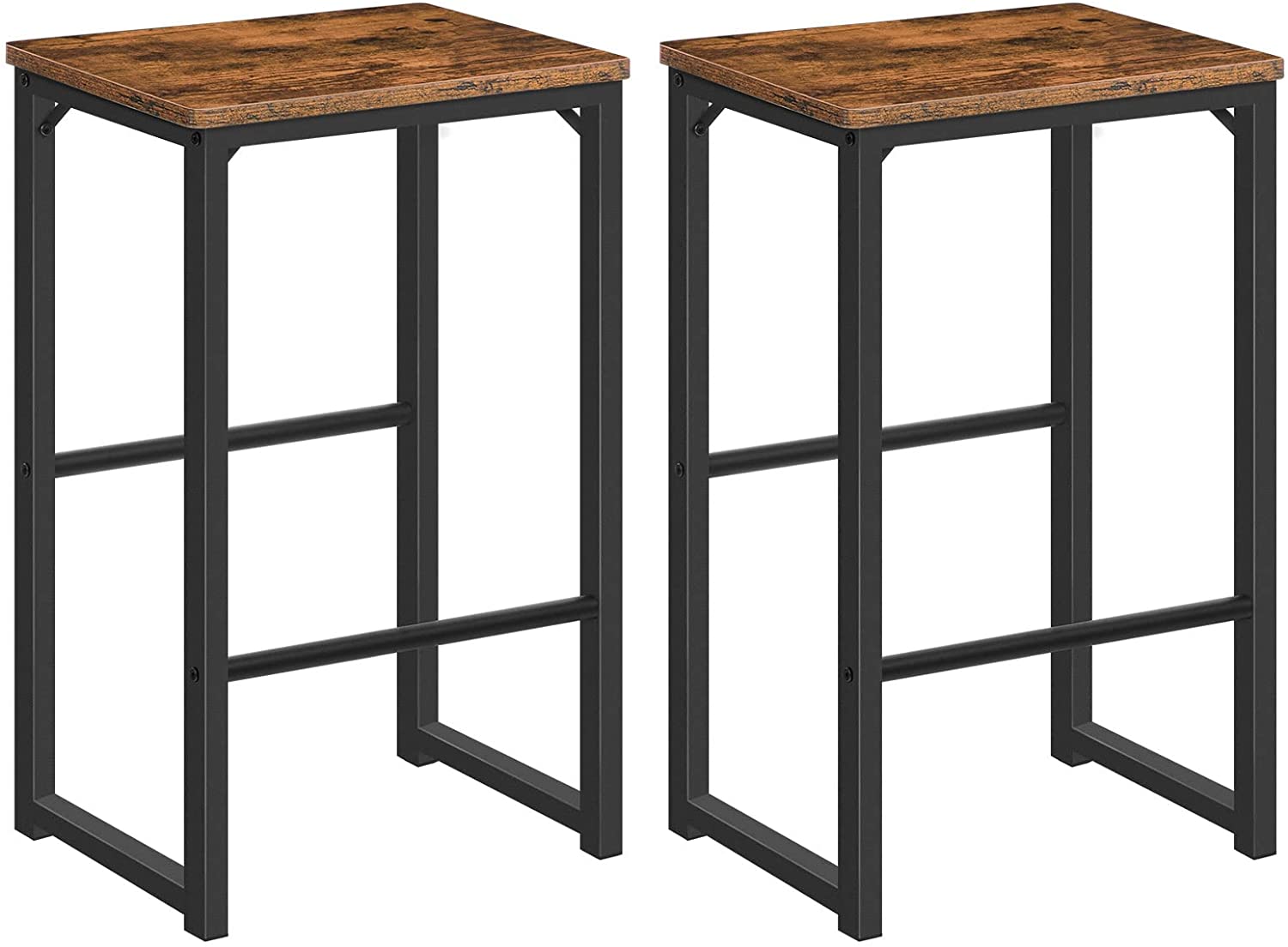 Bar Stools Set of 2 Bar Chairs with Different Height Pedals