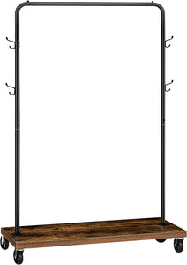 Clothes Rack, Rolling Clothes Rack with Locking Wheels, Heavy Duty Garment Rack