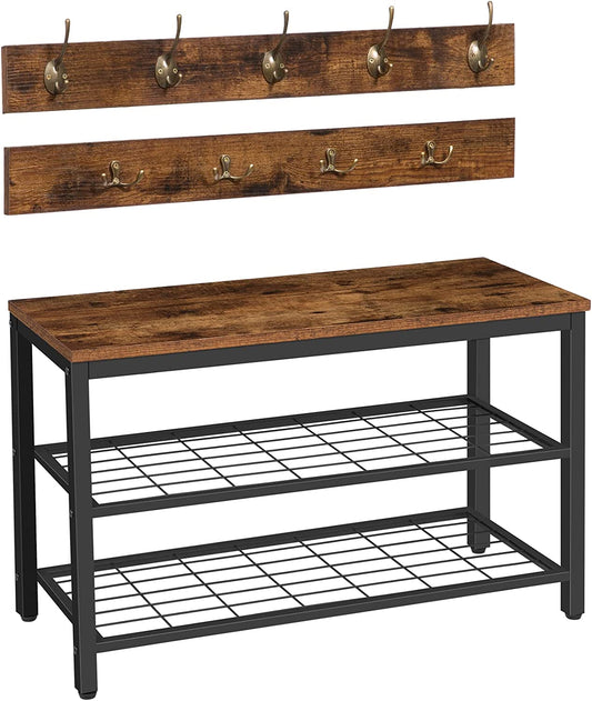 Coat Rack Shoe Bench Set, Entryway Shoe Rack