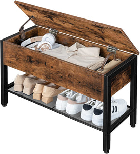 Shoe Storage Bench, Entryway Bench with Coat Rack, Shoe Rack Bench with Lift Top Storage Box