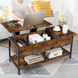 Lift Top Coffee Table, Modern Coffee Tables with Charging Station, Coffee Table