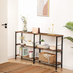 Console Table, Narrow Entryway Table, Sofa Table, Foyer Table, 3-Tier Storage Open Shelves