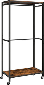 Clothes Rack, Heavy Duty Adjustable Clothing Rack Rolling Garment Rack with Shelves