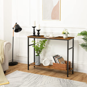 Skinny Console Table with Adjustable Shelf, Entryway Table, Narrow Sofa Table