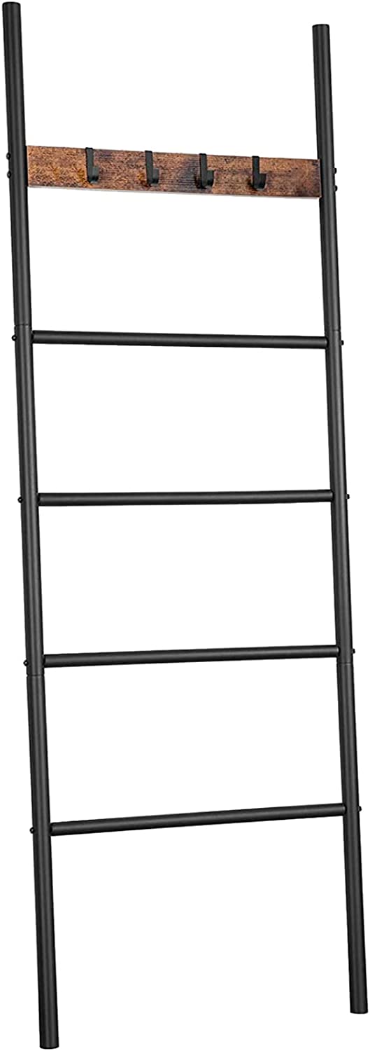 Blanket Ladder, 5-Tier Towel Ladder Shelf, Decorative Ladder, Towel Rack
