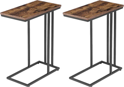C Side Table, Set of 2, Portable Laptop Holder Snack Table, Heavy-Duty Sofa Side Table