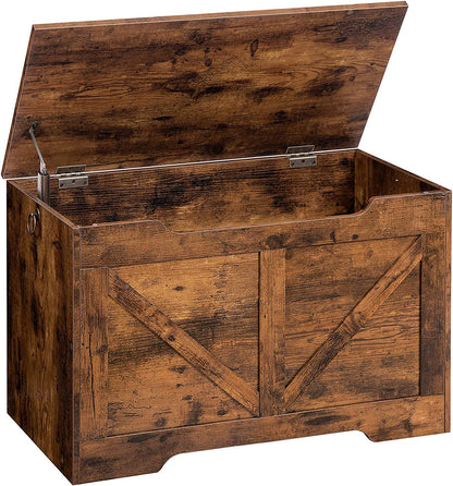 Storage Chest, Retro Toy Box Organizer with U-Shaped Cut-Out Pull, Storage Bench