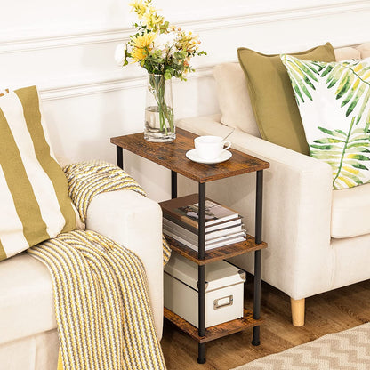 Side Table, 3-Layer Stackable Bedside Table, Stable End Table