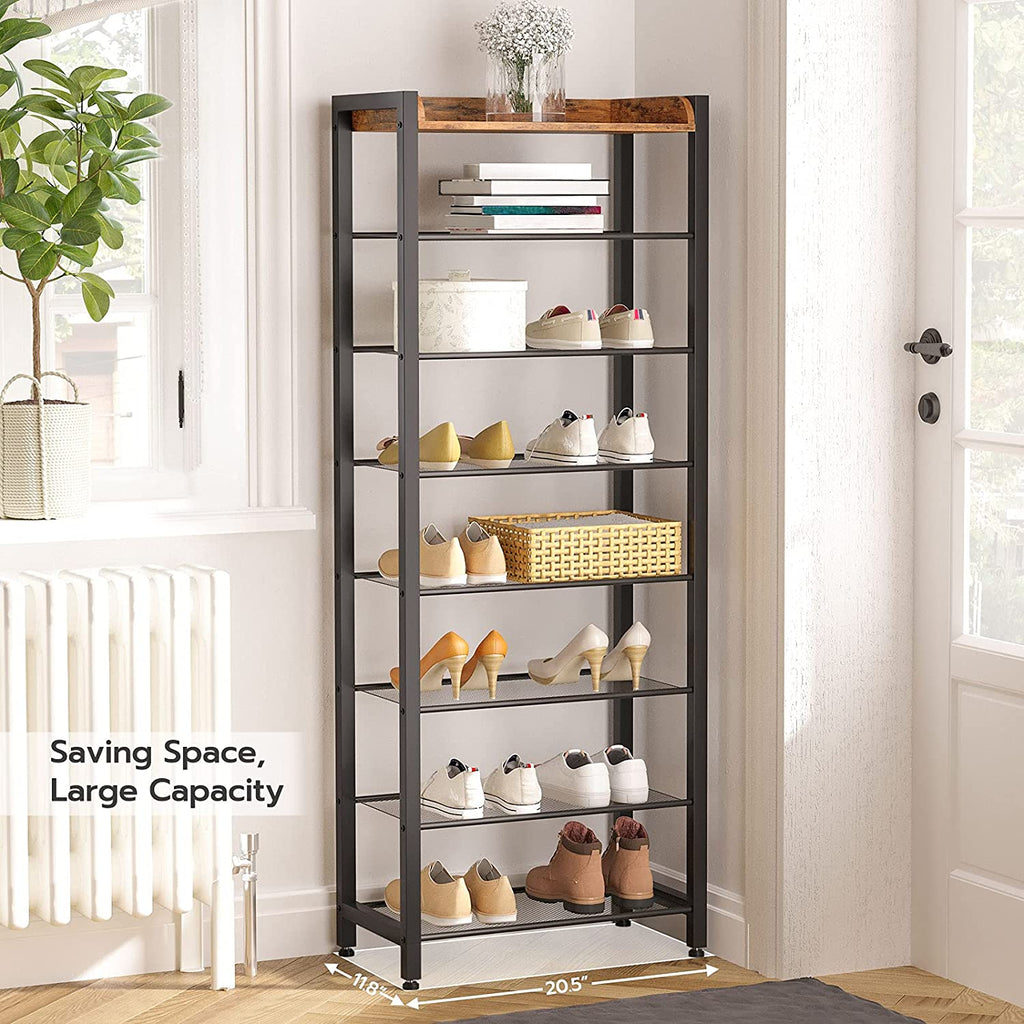 SHONADO Vertical Shoe Rack Cabinet 8-Tier 48 Pair Shoes Storage Organizer