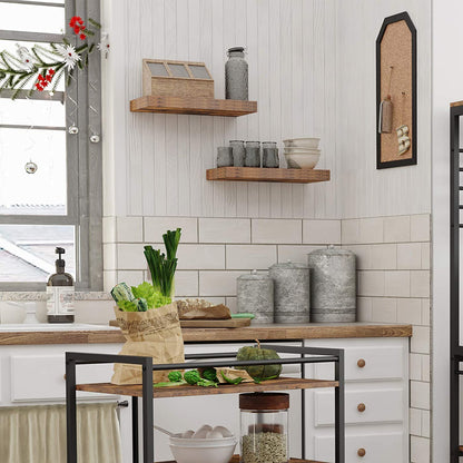 Floating Shelves, Wall Shelf Set of 4, Hanging Shelves with Invisible Brackets Bundle