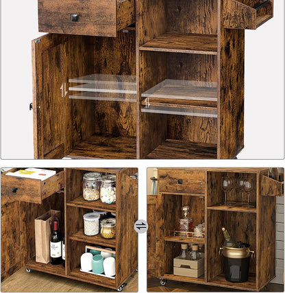 Kitchen Island, Kitchen Storage Cabinet with Drawer