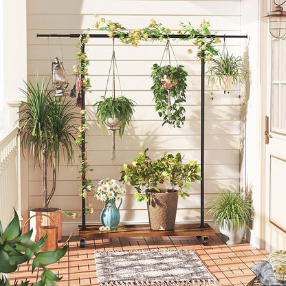 Garment Rack, Industrial Style Clothing Rack with Shelf