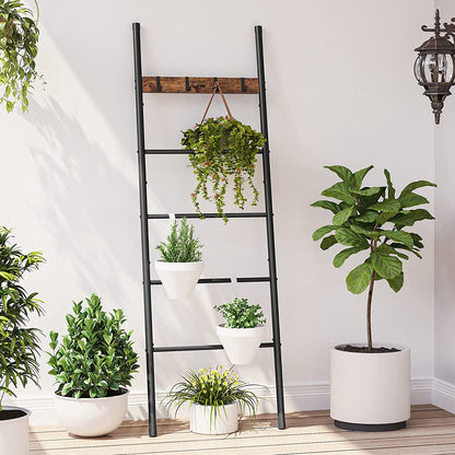 Blanket Ladder, 5-Tier Towel Ladder Shelf, Decorative Ladder, Towel Rack