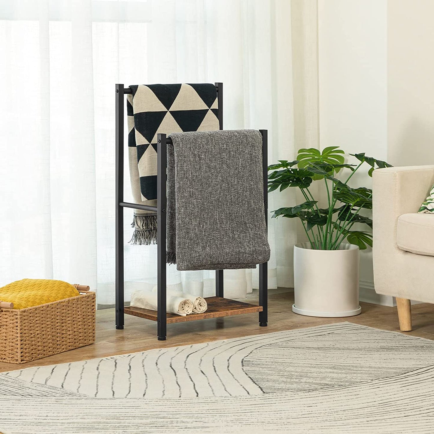 Freestanding Towel Rack, 2 Tier Freestanding Towel Holder