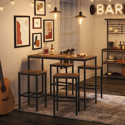 Bar Stools, Set of 2 Bar Chairs with Footrest