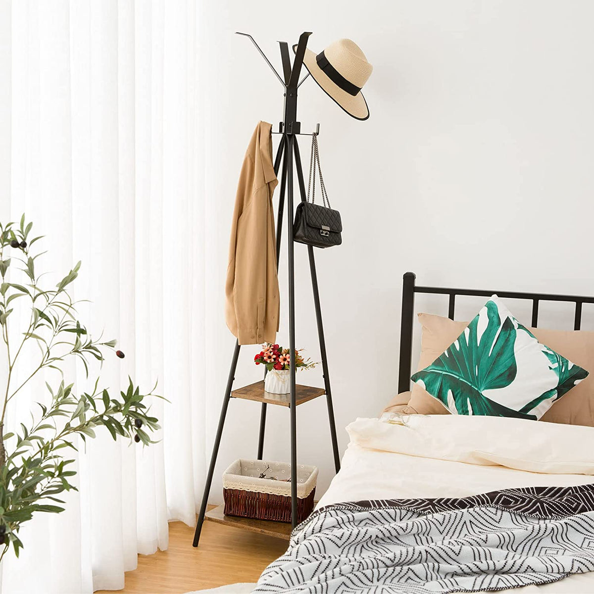 Coat Rack Stand, Entryway Hall Tree, Coat Tree Free Standing, Hallway Storage
