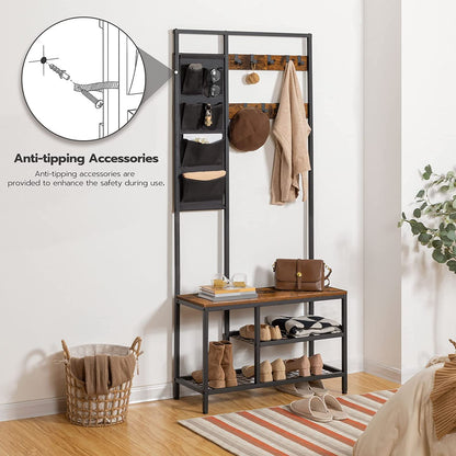 Coat Rack Shoe Bench, Hall Tree Entryway Storage Bench, Storage Shelf Organizer