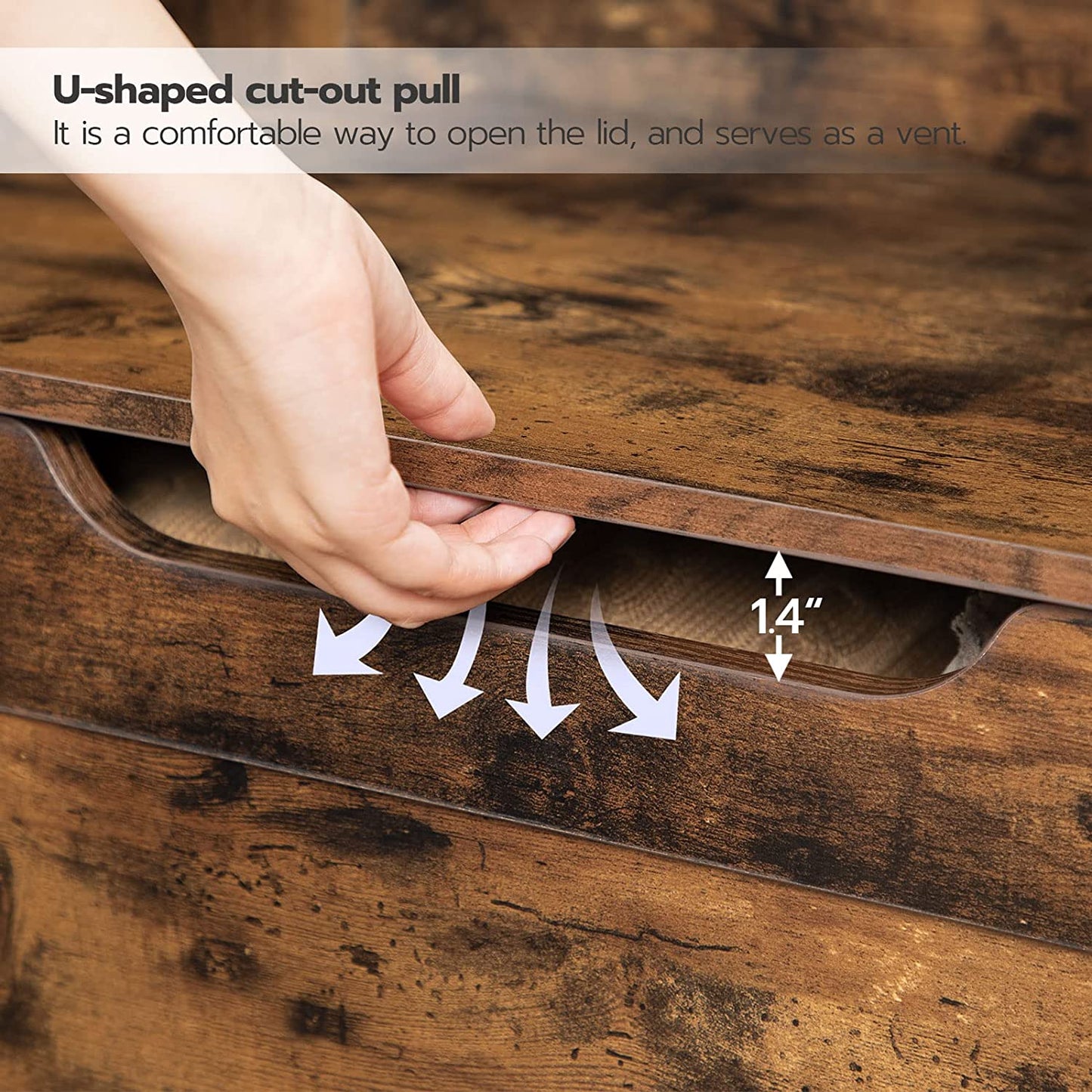 Storage Chest, Storage Bench with Safety Hinge, Retro Storage Organizer