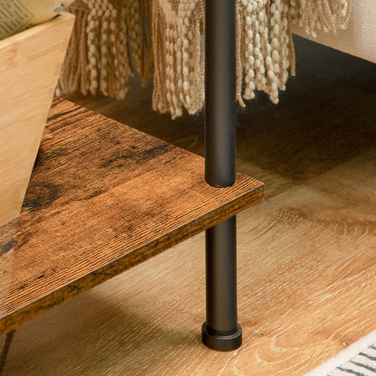 Tall Side Table, 3-Layer Stackable Nightstand, End Table