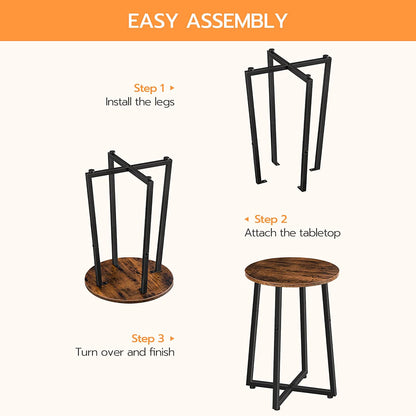 Round Side Table, Round Accent End Table, Round Nightstand
