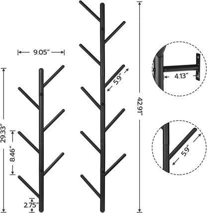 2 Pack Coat Rack Wall Mount, Coat Tree
