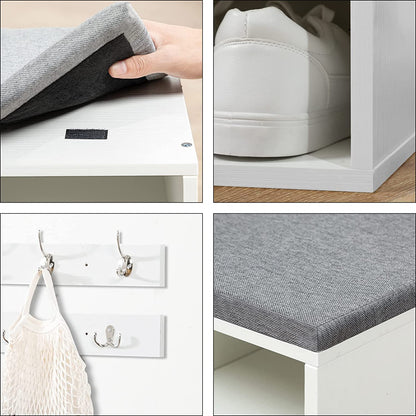 Coat Rack Shoe Bench, Cubby Entryway Storage Bench, Hall Tree, Multifunctional Shoe Rack, Storage Cabinet