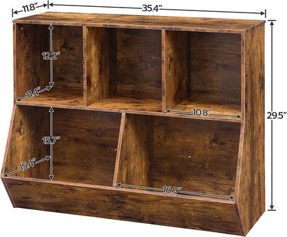 Kids Bookshelf, Bookcase Footboard, Toy Storage Cubby, Children's Toy Shelf