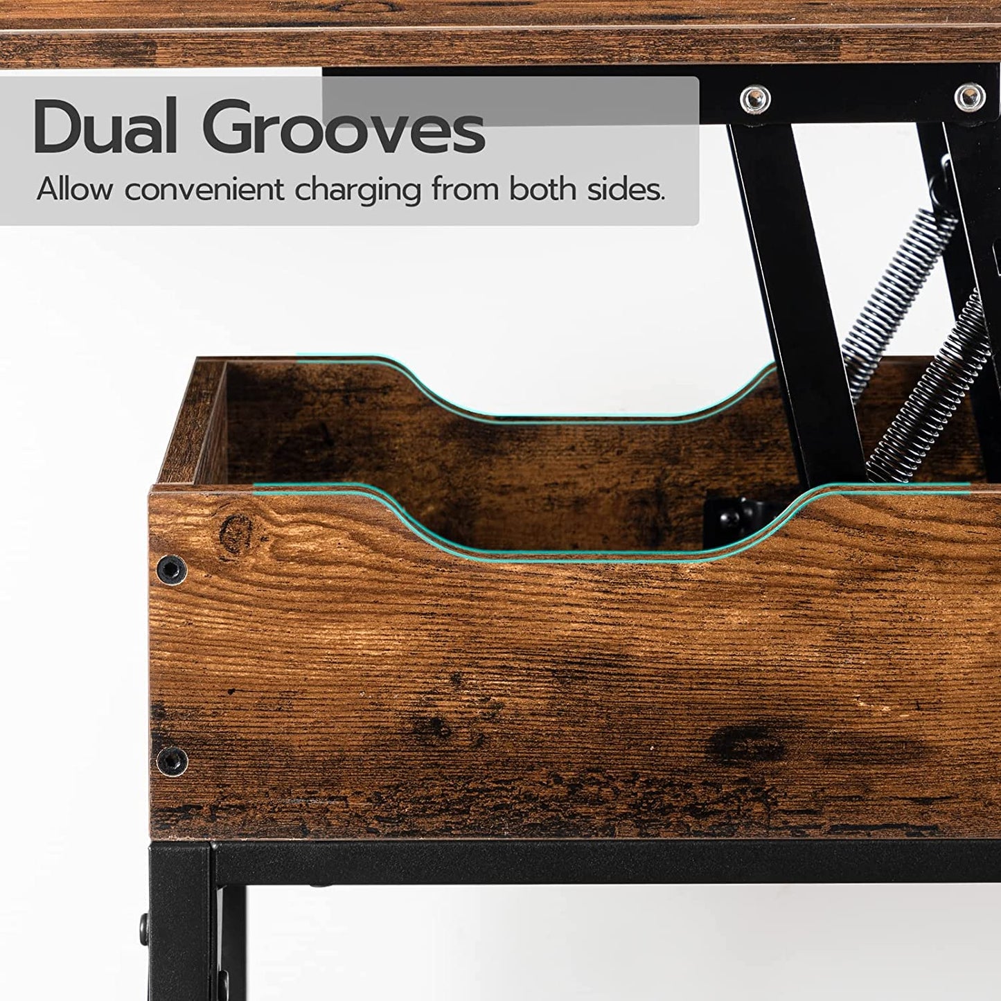 Set of 2 End Tables with Charging Station, Narrow Nightstand with Lift Top & USB Ports & Power Outlets
