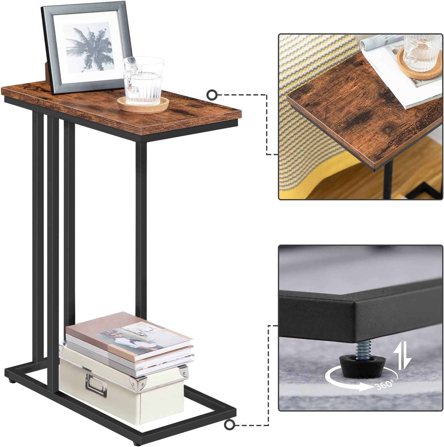 Side Table, Snack Table Heavy-Duty Sofa Side Table