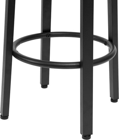 Bar Stools, Set of 2 Round Bar Chairs with Footrest