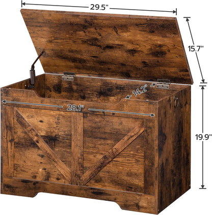 Storage Chest, Retro Toy Box Organizer with U-Shaped Cut-Out Pull, Storage Bench