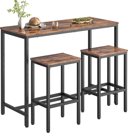 Bar Stools, Set of 2 Bar Chairs with Footrest