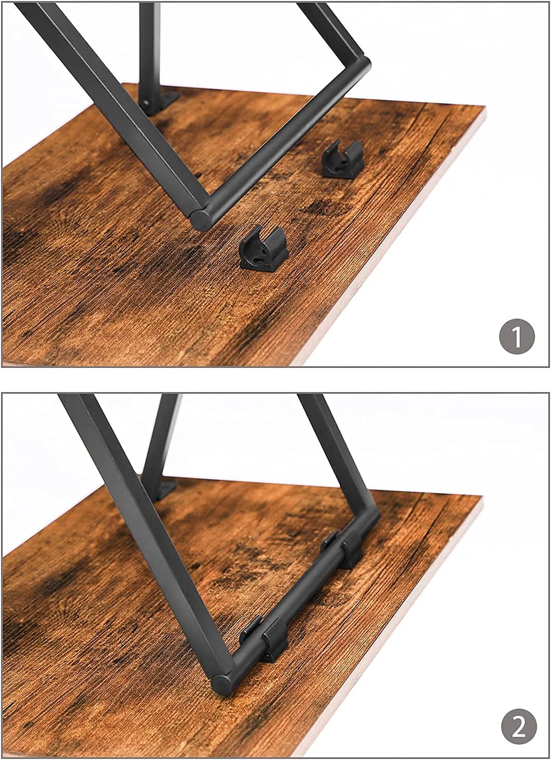 Folding TV Tray Tables, Set of 2 Side Table for Small Space, Industrial Snack Tables