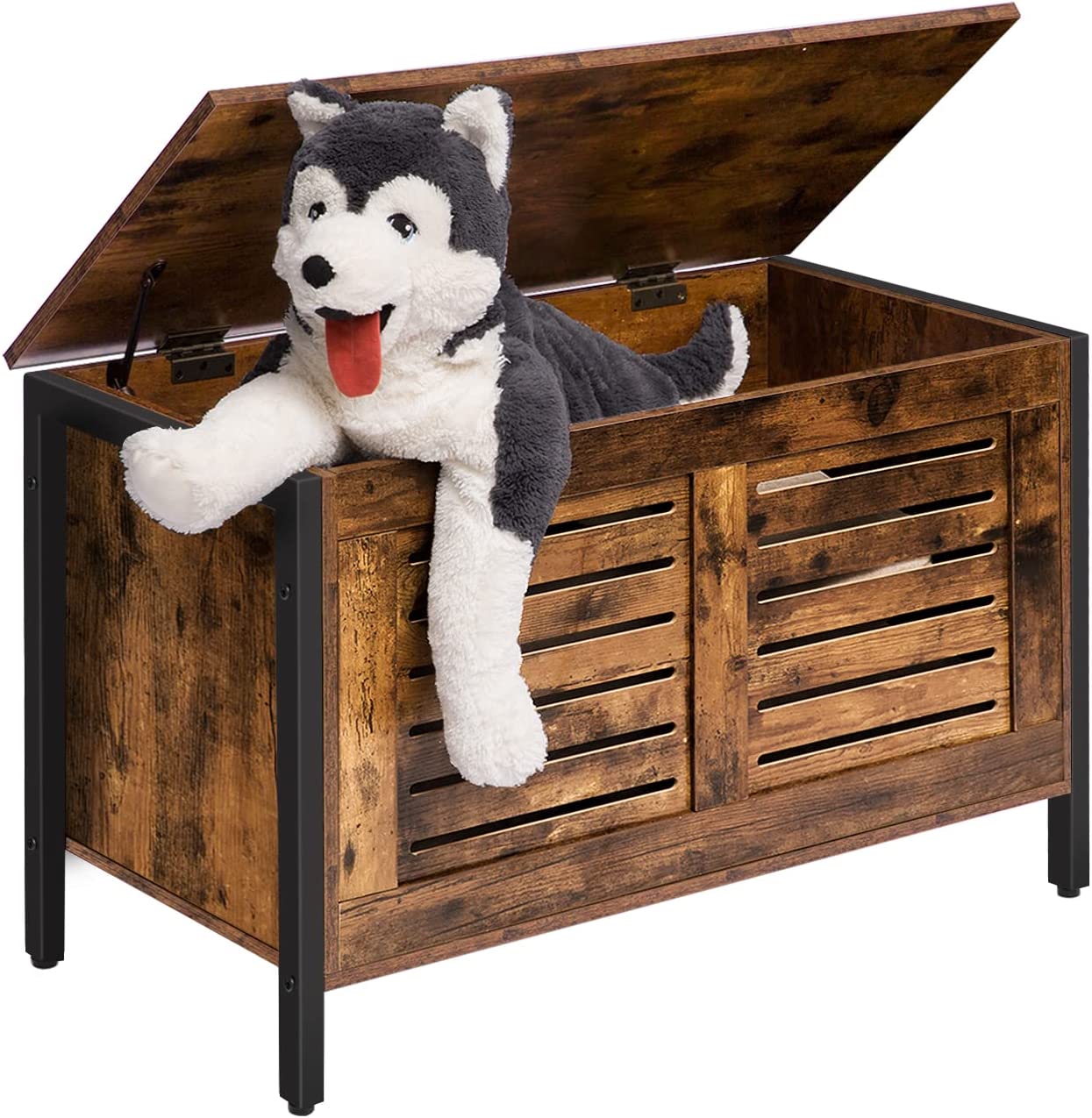 Storage Chest, Wooden Toy Chest, Retro Toy Box Organizer, Sturdy Storage Bench