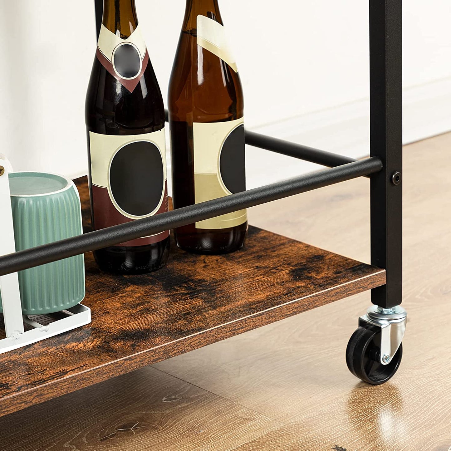 Kitchen Island Cart with Drawer, 3-Tier Storage Cart on Wheels, Kitchen Rolling Cart