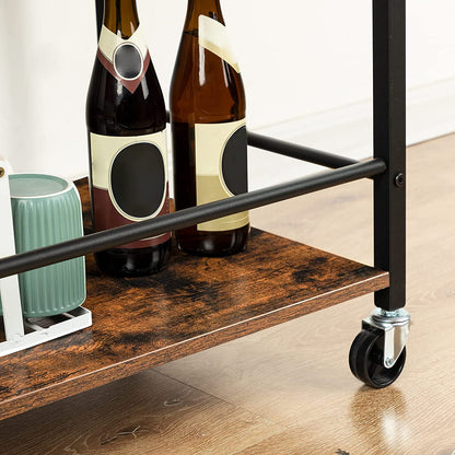 Kitchen Island Cart with Drawer, 3-Tier Storage Cart on Wheels, Kitchen Rolling Cart