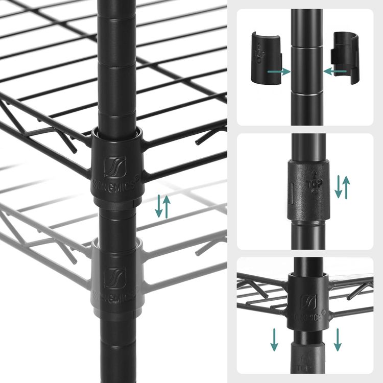 Bathroom Shelf, Storage Rack for Small Space, Total Load Capacity 220 lb, 11.8 x 11.8 x 48.6 Inches