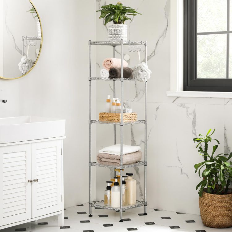 Bathroom Shelf Silver - HWLEXTRA